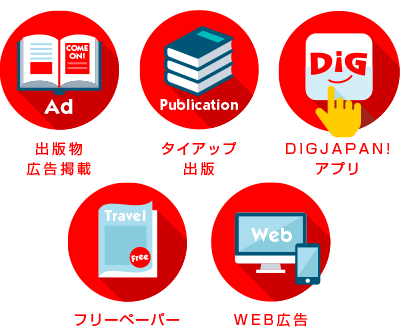 出版物広告掲載 タイアップ出版 DiGJAPAN!アプリ フリーペーパー WEB広告