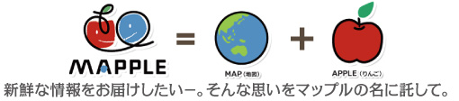 初代『MAPPLE』は、地図のロマンを語る英文が・・・。