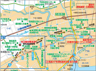 東日本大震災 復興支援地図　一例